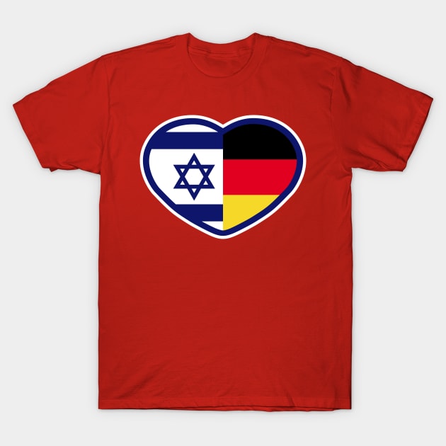 Israel and Gernany Flags in a Hart T-Shirt by MeLoveIsrael